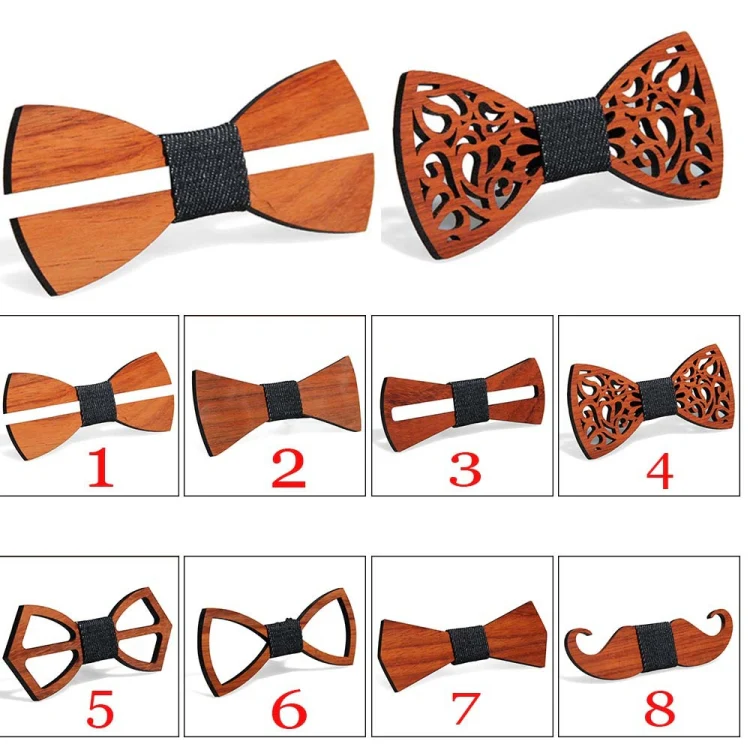 Men Ties Handmade Wooden Bow Ties, Color: Beard - Image 2