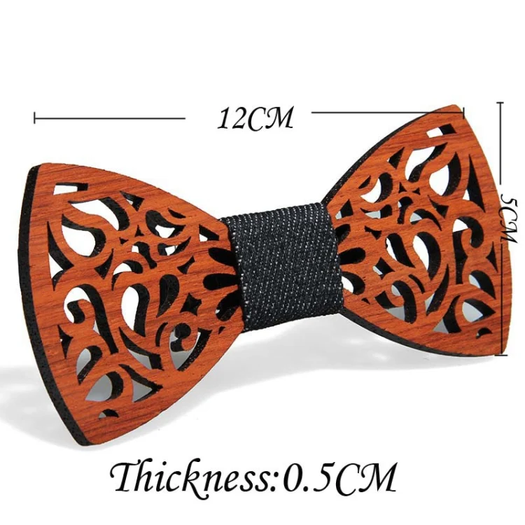 Men Ties Handmade Wooden Bow Ties, Color: Dual Hollow - Image 3