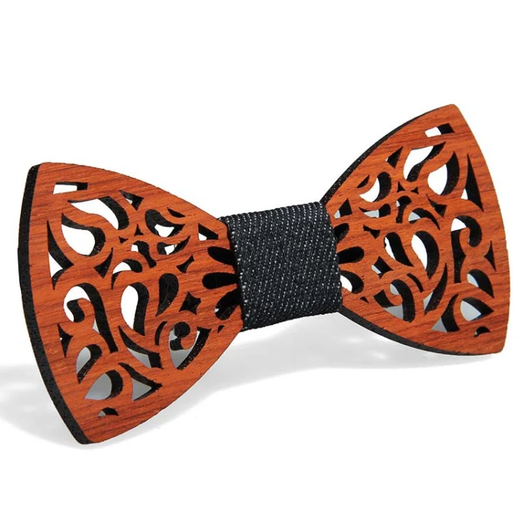 Men Ties Handmade Wooden Bow Ties, Color: Flower Window
