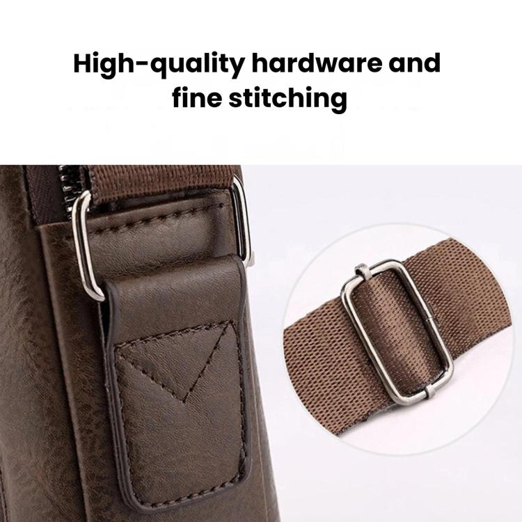 Men Vintage Business Shoulder Bag, Large Capacity Casual Crossbody Bag(Brown) - Image 4