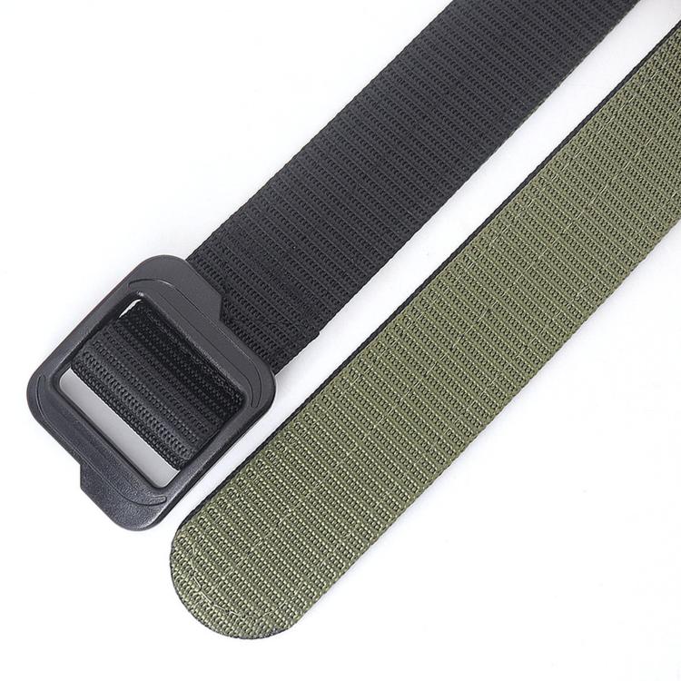 Men Web Thickened Double-Sided Canvas Belts With Plastic Buckle, Length: 120cm(Brown) - Image 5