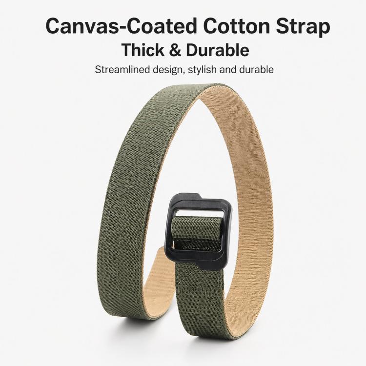 Men Web Thickened Double-Sided Canvas Belts With Plastic Buckle, Length: 130cm(Blue) - Image 3