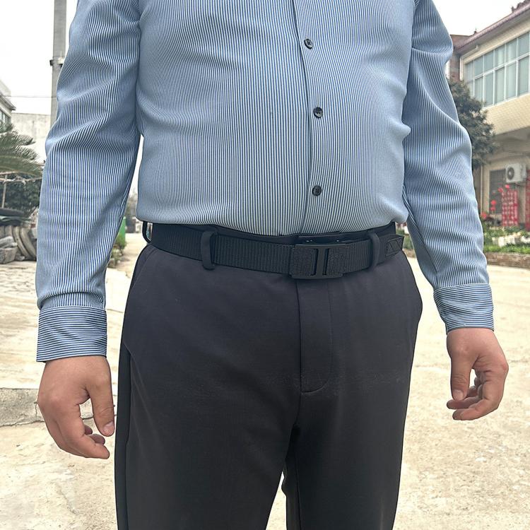 Mens Casual Web Belt Business Work Nylon Belts With Automatic Buckle, Length: 105cm(Black) - Image 7