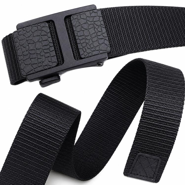 Mens Casual Web Belt Business Work Nylon Belts With Automatic Buckle, Length: 115cm(Black) - Image 3