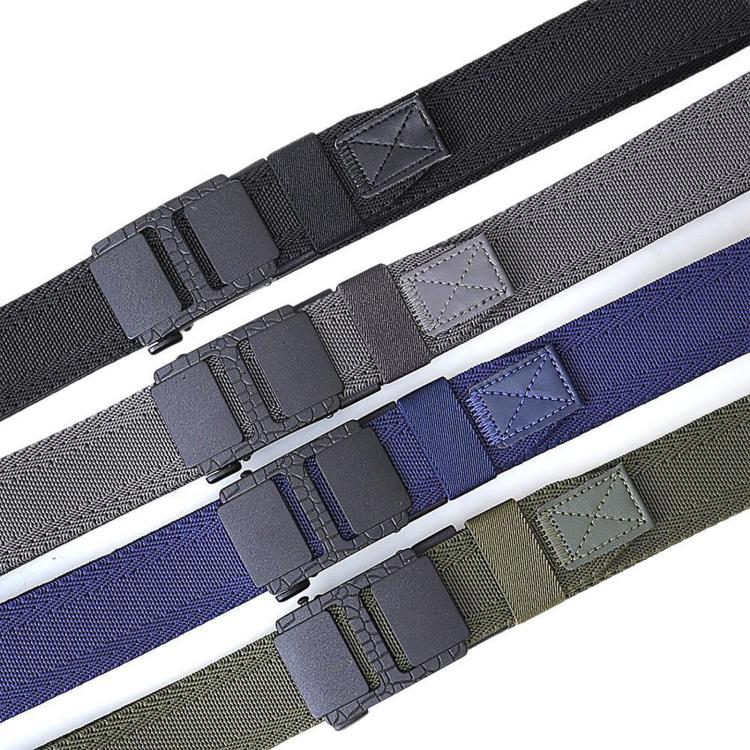 Mens Elastic Braided Belt Stretch Woven Nylon Webbing Belt With Automatic Sliding Buckle, Length: 115cm(Navy) - Image 2