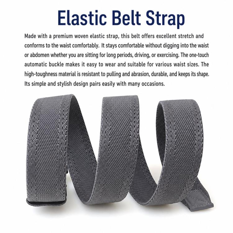 Mens Elastic Braided Belt Stretch Woven Nylon Webbing Belt With Automatic Sliding Buckle, Length: 125cm(Army Green) - Image 3