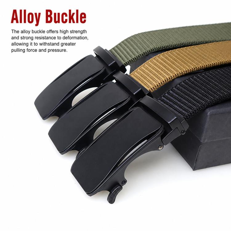 Mens Elastic Nylon Belt Stretch Work Belts With Toothless Automatic Alloy Buckle, Size: 115cm(Khaki) - Image 3