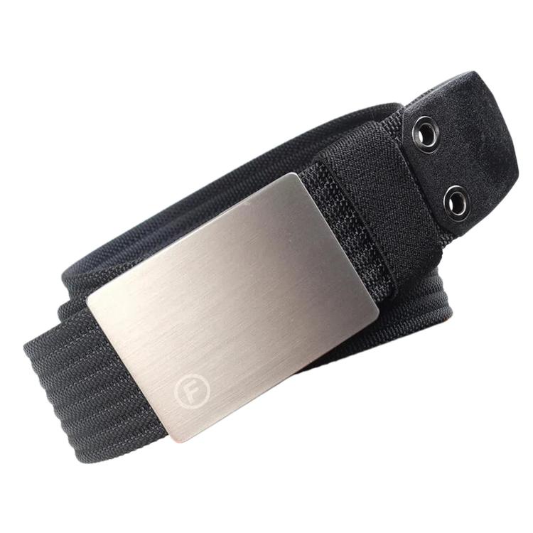 Mens Nylon Belt Casual Canvas Work Belts With Smooth Zinc Alloy Buckle, Length: 115cm(Black)