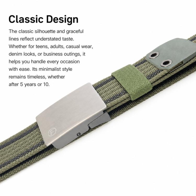 Mens Nylon Belt Casual Canvas Work Belts With Smooth Zinc Alloy Buckle, Length: 115cm(Black Blue) - Image 5
