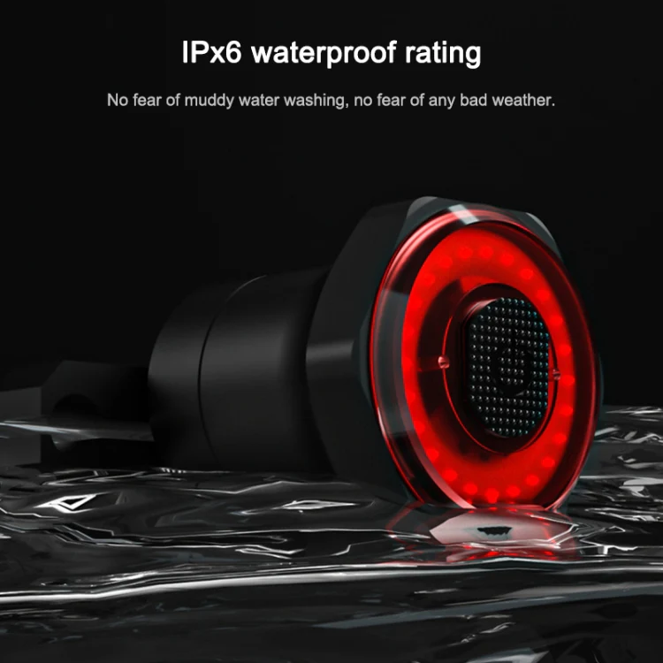 MEROCA MX2 Smart Sensor Brake Tail Light Mountain Bike Light USB Charging Road Bike Night Riding Tail Light, Color:Seat Cushion Installation Black - Image 9
