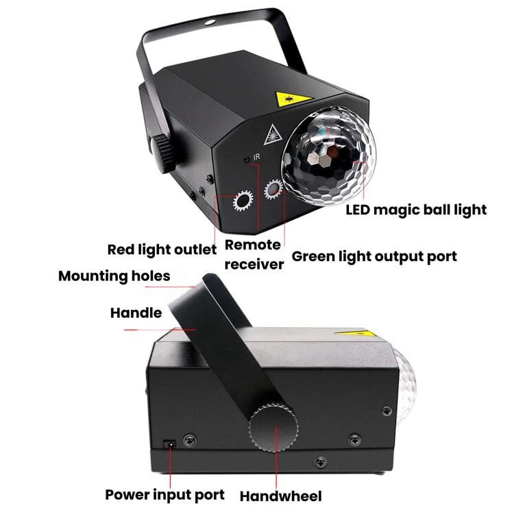 Metal Laser Projector Light LED Magic Ball Ambience Light For Party & Bar AU Plug Black - Image 6
