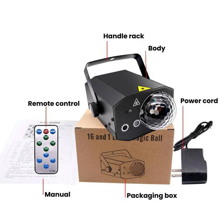 Metal Laser Projector Light LED Magic Ball Ambience Light For Party & Bar AU Plug Black - Image 8