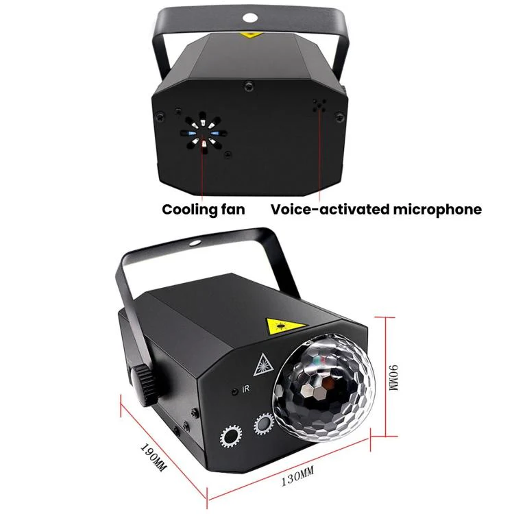 Metal Laser Projector Light LED Magic Ball Ambience Light For Party & Bar UK Plug Black - Image 7