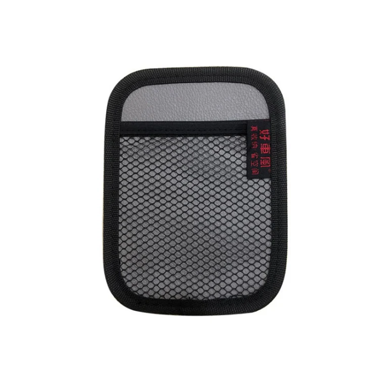 Microfiber Leather Car Mobile Phone Sticky Storage Net Bag, Color: H007 Gray Small