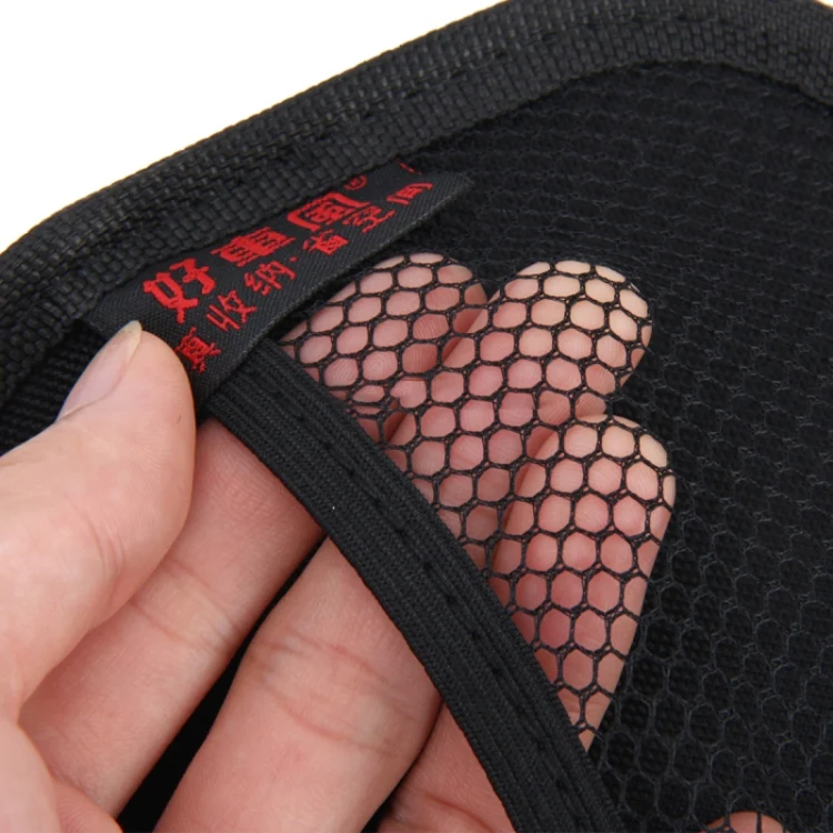 Microfiber Leather Car Mobile Phone Sticky Storage Net Bag, Color: H009 Beige Large - Image 5