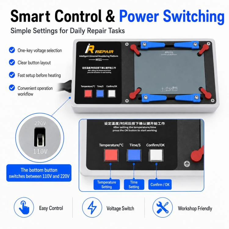 Mijing MS1 Intelligent Desoldering Platform for iPhone X-17 Pro Max, Plug:EU Plug - Image 5