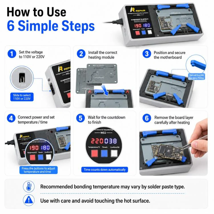Mijing MS1 Intelligent Desoldering Platform for iPhone X-17 Pro Max, Plug:US Plug - Image 6