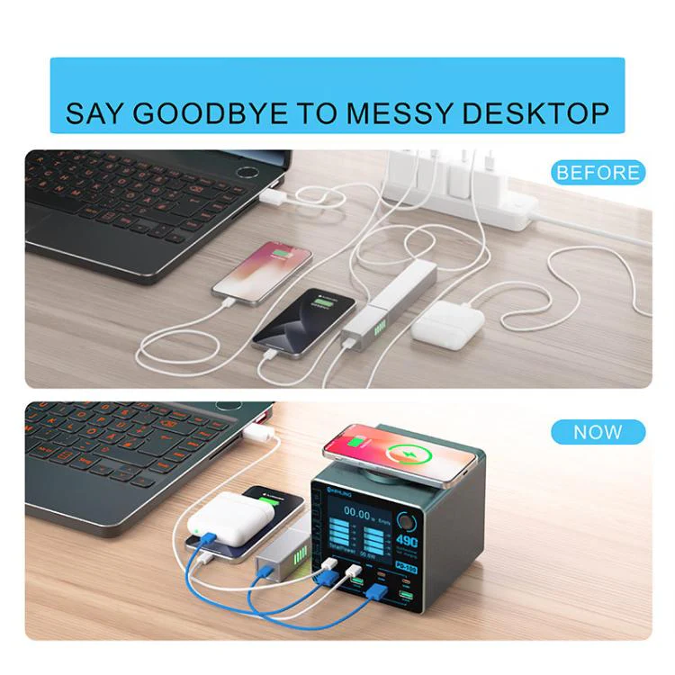 Mijing PD100 100W Multi-Port Smart Fast Charger Supports QC / PD Fast Charging & 15W Wireless Charging, Plug:US Plug - Image 6