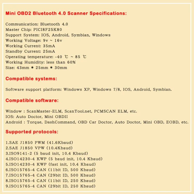 Mini Bluetooth 4.0 ELM327 OBD Car Fault Diagnostic Scanner - Image 11