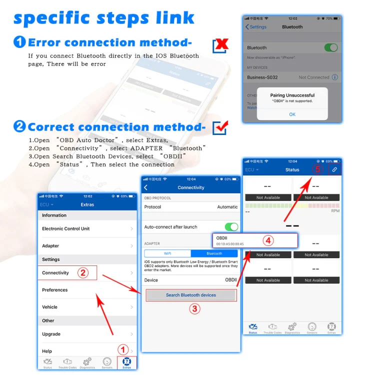 Mini Bluetooth 4.0 ELM327 OBD Car Fault Diagnostic Scanner - Image 7