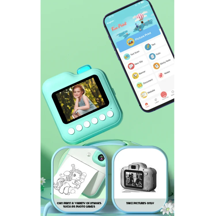 Mini Children High-Definition Printing Digital Camera, Color: Pink+32G TF Card - Image 4