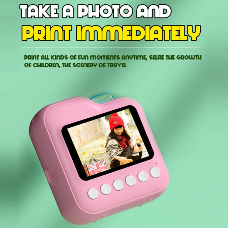 Mini Children High-Definition Printing Digital Camera, Color: Pink+64G TF Card - Image 3