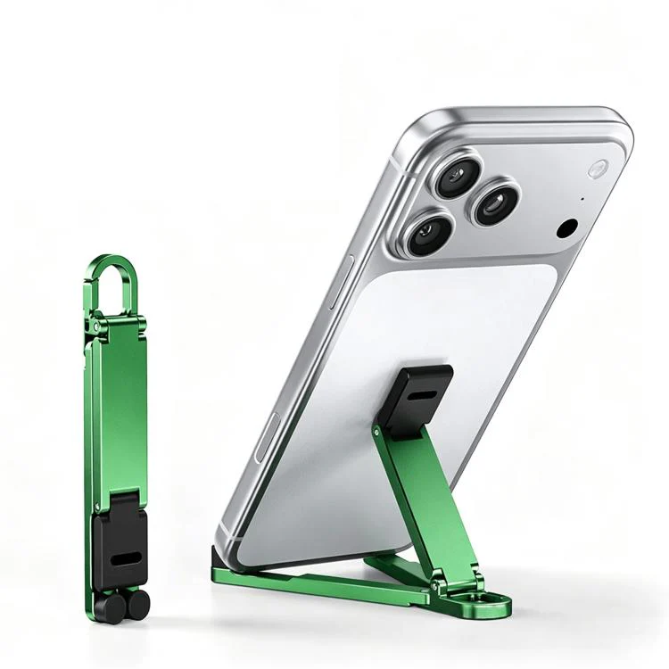 Mini Foldable Aluminum Alloy Keychain Phone Holder(Green)