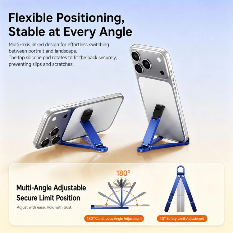 Mini Foldable Aluminum Alloy Keychain Phone Holder(Green) - Image 3