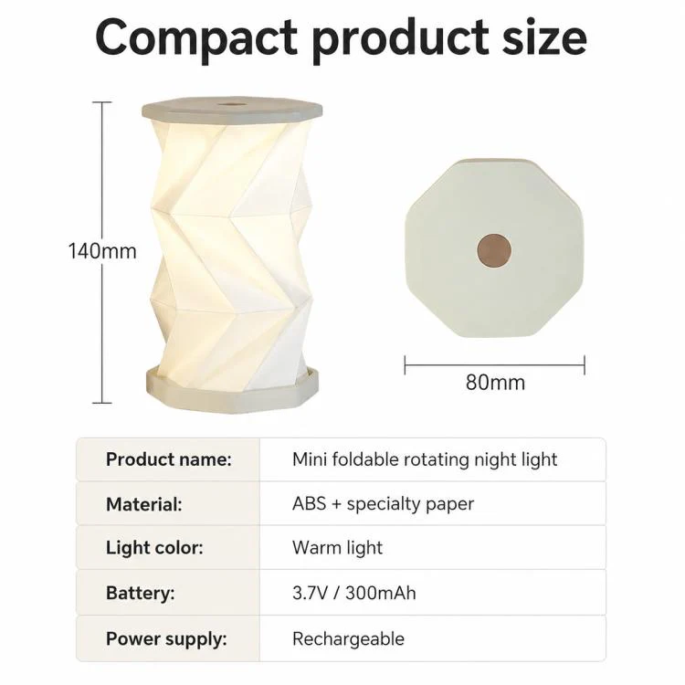 Mini Foldable Rotating Paper LED Lantern Night Light(Forest Leaf) - Image 11