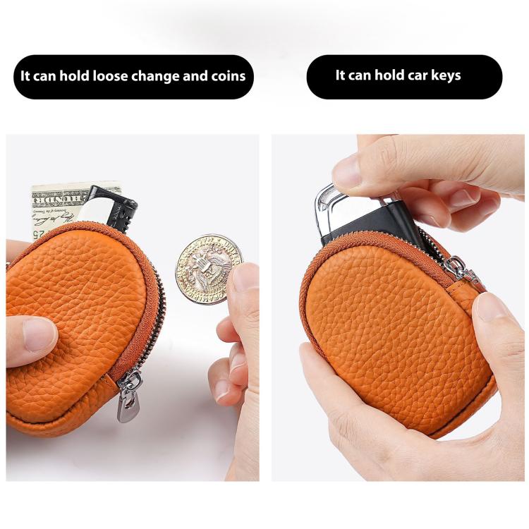 Mini Genuine Leather Earphone Data Cable Coin Bag(Matcha Green) - Image 6