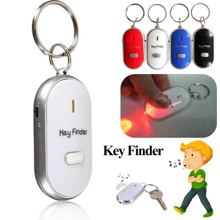Mini LED Whistle Key Finder Flashing Beeping Remote Lost Keyfinder Locator Keyring for children(white) - Image 2