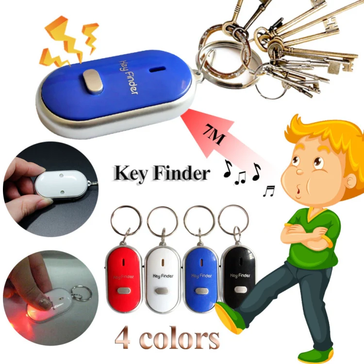 Mini LED Whistle Key Finder Flashing Beeping Remote Lost Keyfinder Locator Keyring for children(white) - Image 3