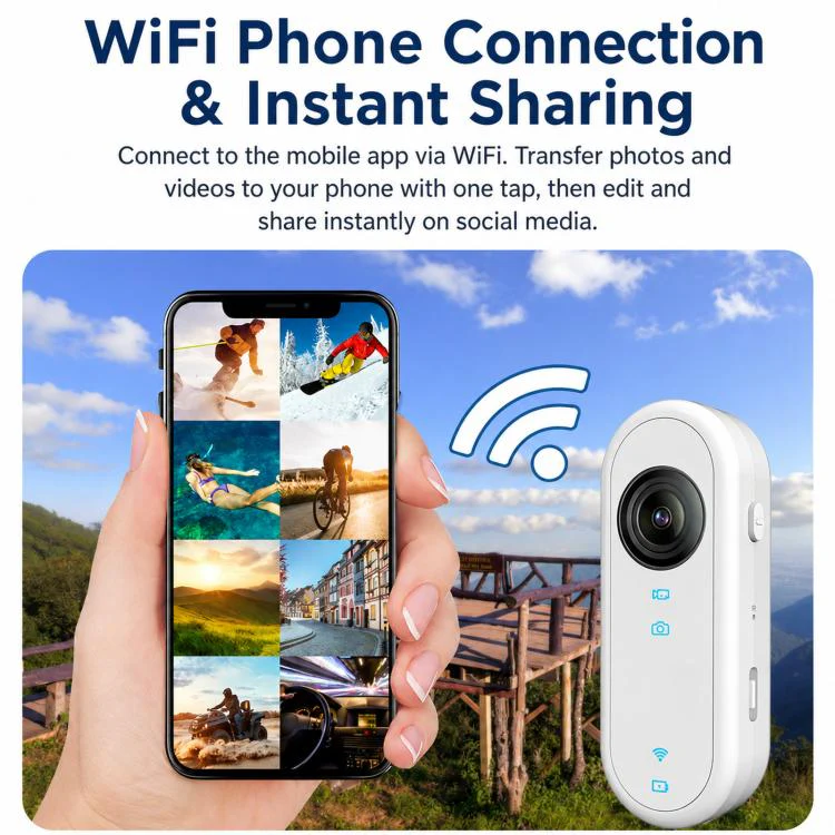 Mini Magnetic Action Camera 1080P Wearable Body Cam With Wi-Fi App, EIS, Spec: Meeting Kit - Image 3
