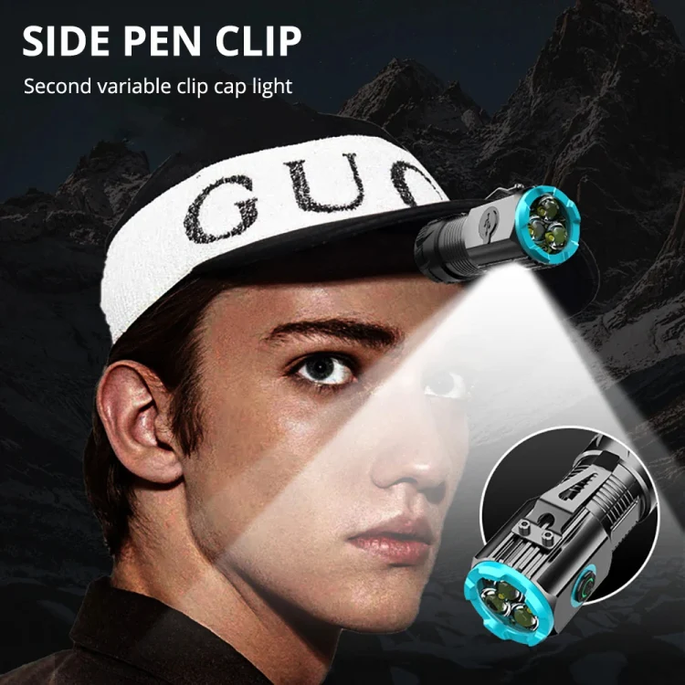Mini Outdoor Dual Light Source Magnetic Hat Clip Multifunctional Portable Flashlight(without Battery) - Image 4