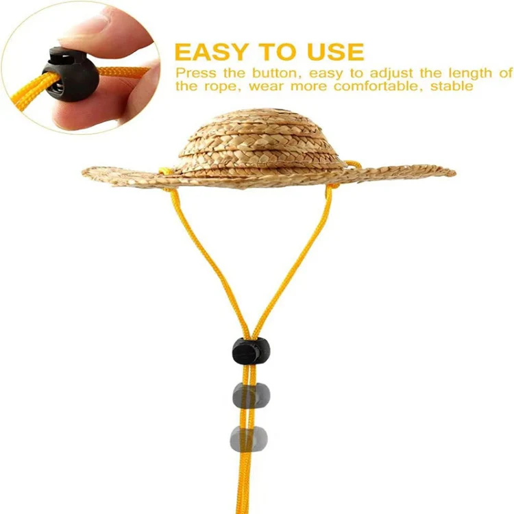 Mini Pet Straw Hat Cat Dog Birthday Party Sun Visor Hat, Size: XL 20cm - Image 3