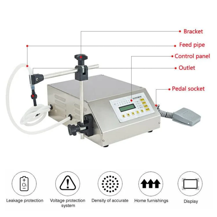 Mini Portable Electric Digital Control Pump Liquid Filling Machine LCD Display Milk Bottles Filler 220V - Image 3