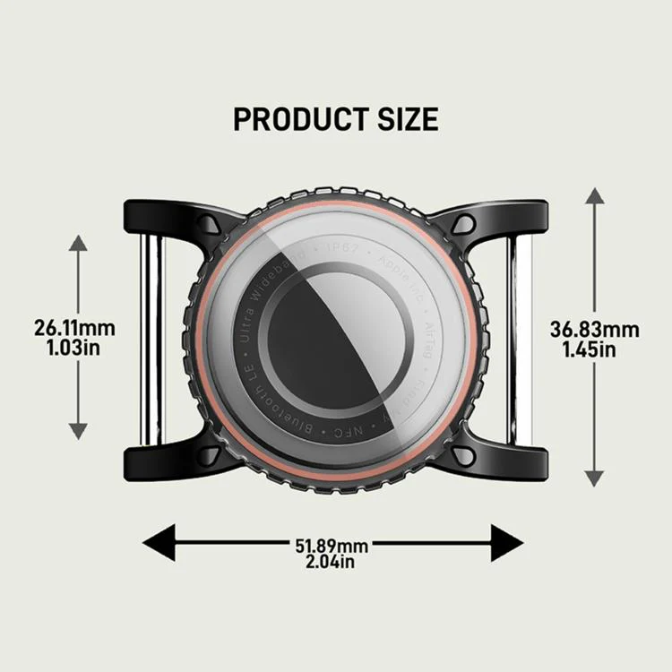 Mini Steel Anti-lost Waterproof Transparent Protective Cover For AirTag 1st Gen / 2nd Gen(Black) - Image 9