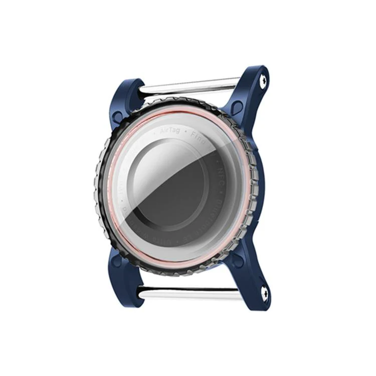 Mini Steel Anti-lost Waterproof Transparent Protective Cover For AirTag 1st Gen / 2nd Gen(Blue)