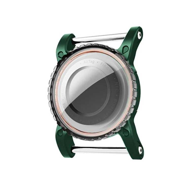 Mini Steel Anti-lost Waterproof Transparent Protective Cover For AirTag 1st Gen / 2nd Gen(Green)
