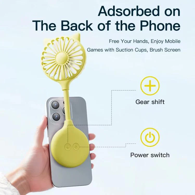 Mini Suction Cup Fan USB Rechargeable Desktop Portable Folding Fan(Blue) - Image 4