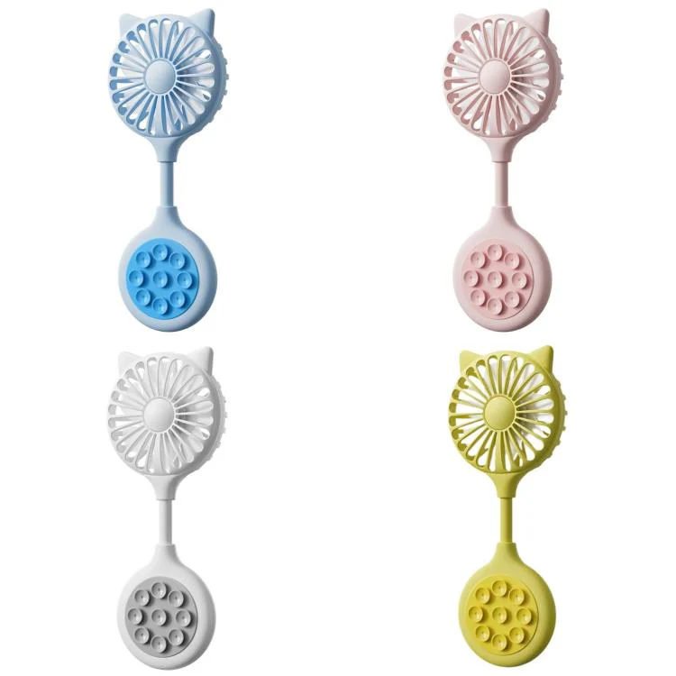 Mini Suction Cup Fan USB Rechargeable Desktop Portable Folding Fan(Yellow) - Image 2