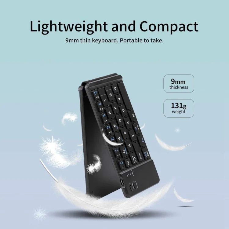 Mini Wireless Bluetooth Folding Keyboard (Black) - Image 2