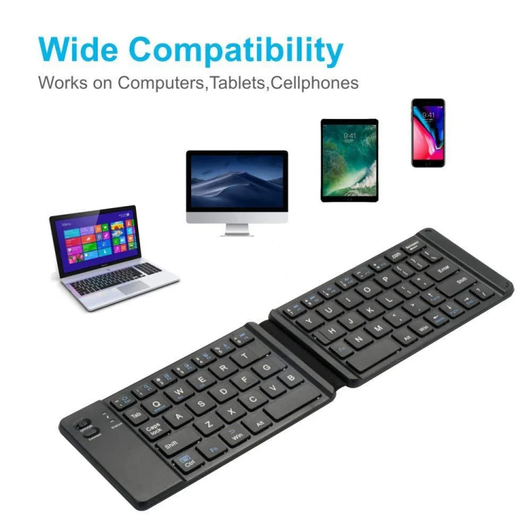 Mini Wireless Bluetooth Folding Keyboard (Black) - Image 6