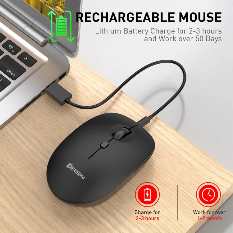 MKESPN 859 2.4G+BT5.0+BT3.0 Three Modes Wireless Mouse (Black) - Image 7