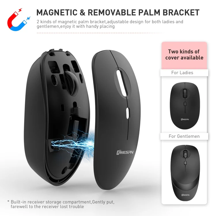 MKESPN 859 2.4G+BT5.0+BT3.0 Three Modes Wireless Mouse (Pink) - Image 4