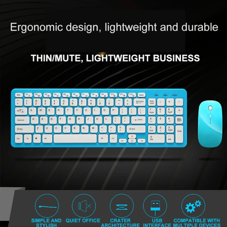 MLD-568 Office Gaming Mute Wireless Mouse Keyboard Set(Black) - Image 6