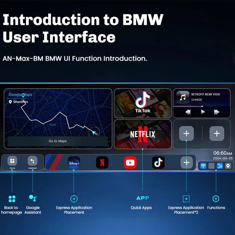 MMB Max-BM-Q4W For BMW 8+128G Wireless CarPlay Box Vehicle GPS Android System Video Convert Adapter(US) - Image 3