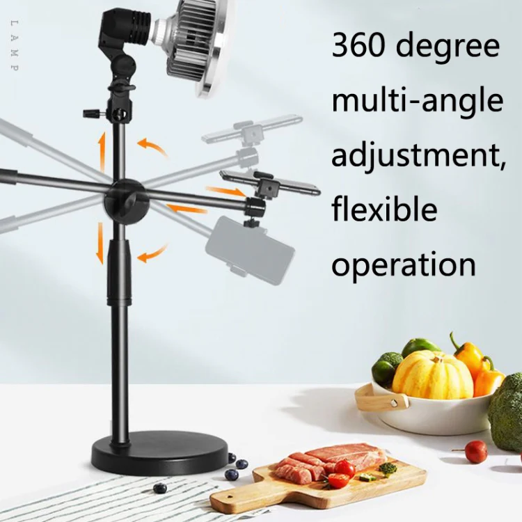 Mobile Phone Live Support Shooting Gourmet Beautification Fill Light Indoor Jewelry Photography Light, Style: 355W Mushroom Lamp + Stand + Overhead Stand - Image 3
