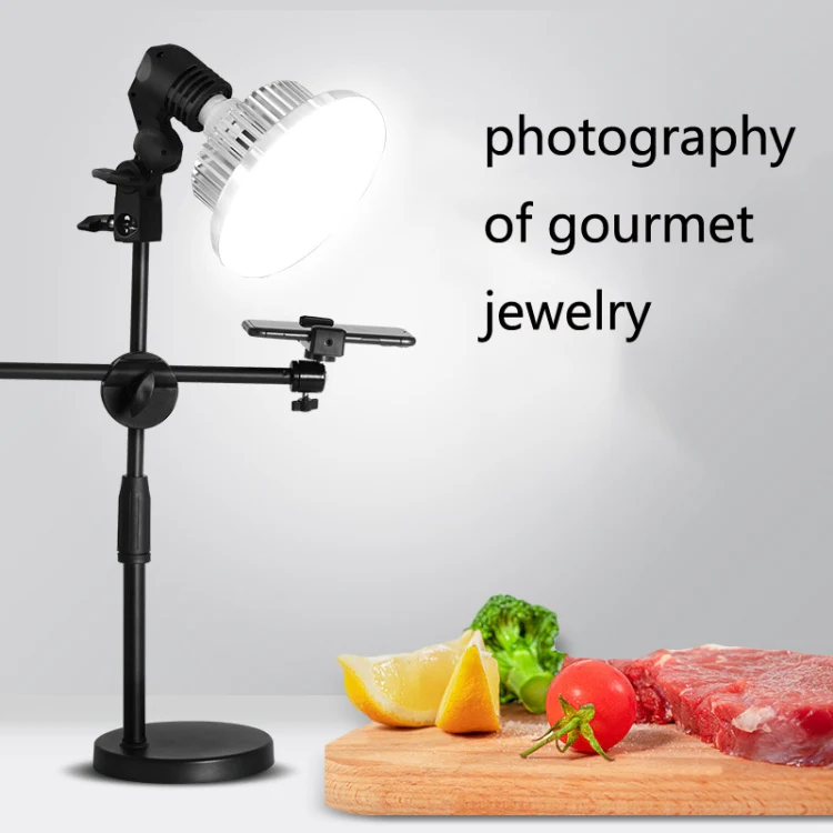 Mobile Phone Live Support Shooting Gourmet Beautification Fill Light Indoor Jewelry Photography Light, Style: 355W Mushroom Lamp + Stand + Overhead Stand - Image 7