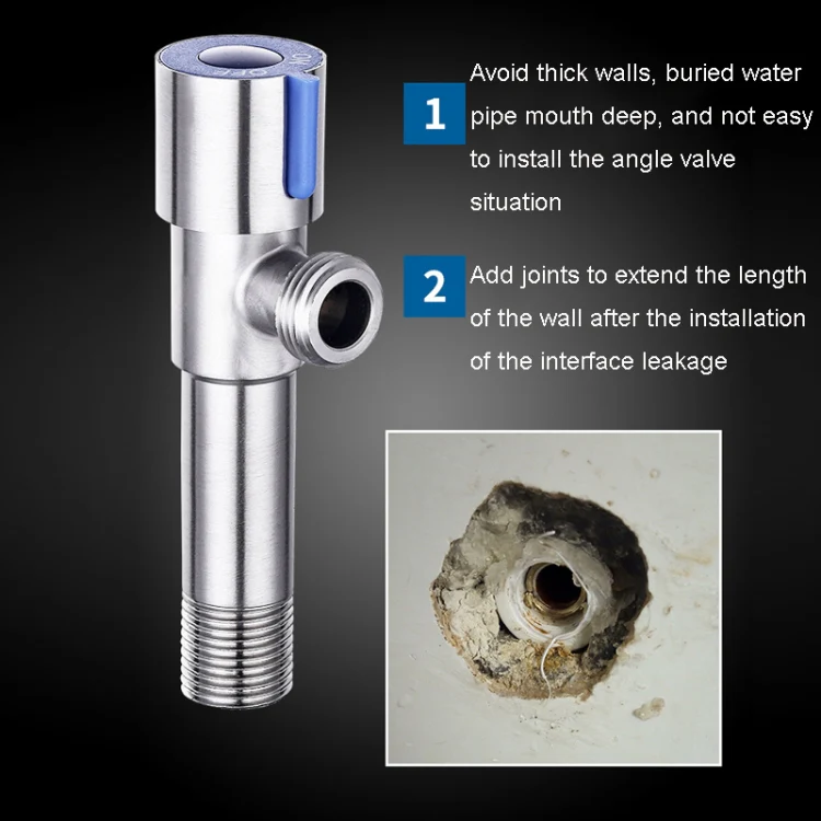 Model D 304 Hexagonal Stainless Steel Angle Valve Fine Copper Ceramic Valve Spool With Decorative Cover(Blue Logo Cold Water) - Image 9
